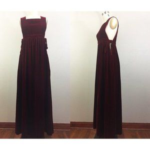 red velvet pinafore dress